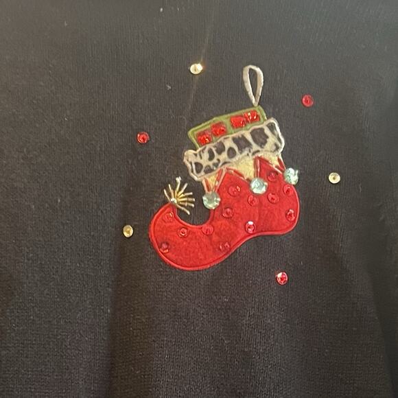 Womans "Ugly" Christmas Cardigan Sweater Faux Fur Collar - Med - Picture 6 of 15